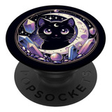 Moon Phases Crystal Witchy Lindo Gato Negro Pastel Goth Esta