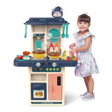 Cozinha Infantil Completa Interativa Com Som E Luz 73cm Cor Azul