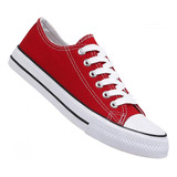 Zapatilla Urbana De lona unisex Casual Rojo 7078