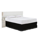 Saia Para Cama Box Casal Queen C/ Elástico-100% Poliéster Cor Preto