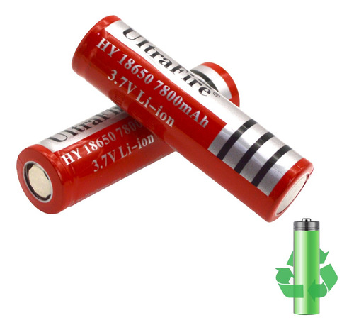 Pila Batería 18650 Recargable 7800 Mah 3.7v Li-ion Sin Teton