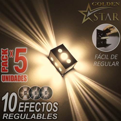 Artefacto Pared Exterior 10 Efecto Rayos Estrella Pack X5uni