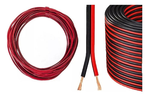 Cable Polarizado Rojo Y Negro 2 X 0,75mm  X Rollo 20mts. Ov 