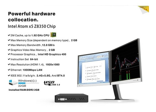 Mini Pc Intel Z83 + 32g Con Windows 10 Cpu-x5-z8350