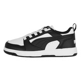 Zapatilla Puma Rebound V6 Low Niño Blanco/negro