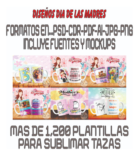 Plantillas Para Sublimar Tazas Dia De Las Madres-10 De Mayo