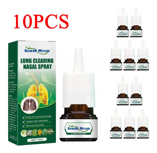 10pc Spray Nasal De Hierbas Orgánicas, Limpieza Pulmonar
