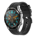 Pulseira De Silicone Para Huawei Watch Gt2 Gt3 46mm Gt 2 Pro Cor Preto Largura 22 Mm