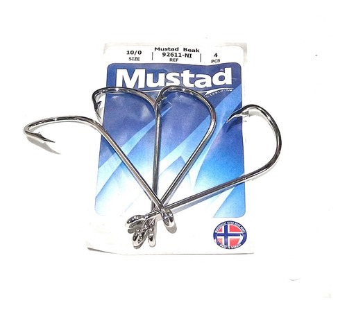 Anzuelos Mustad 92611 10/0 X 4. Dorado Surubi Mar Embarcado