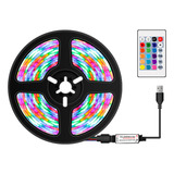 Tira De Luces Led Rgb Usb Regulable Con Control Remoto Ir 16