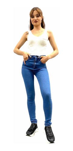Pantalón Mujer Chupin Elastizado Tiro Alto Elastizado 