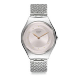 Reloj Swatch Mujer Skin Irony Skinsand Syxs117m Plateado 