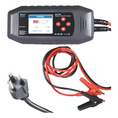 Etrogo Cargador Comprobador de Baterías 2 en 1 Universal 12V Diagnóstico Profesional,Carga Inteligente (90% Eficiencia),Para AGM\u002FEFB\u002FGel\u002FLiFePO4,Protección múltiple y Desulfatación,Con Pantalla LCD | Meses sin interés
