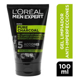 Gel Limpiador Pure Charcoal Loreal Men Expert 100 Ml Tipo De