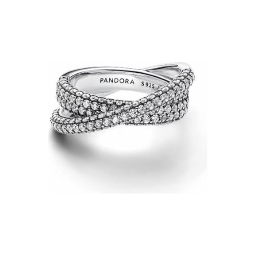 Pandora  Anillo De Pavé Banda Doble Original