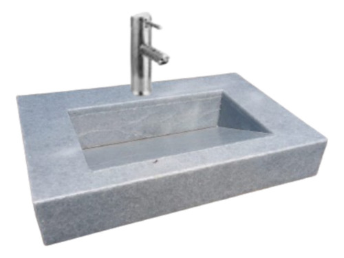 Lavabo Rampa Tipo Cascada Mármol Blanco Cristal 60 X 40 X 10