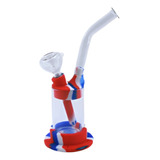 Bong De Silicone E Vidro Pequeno Com Luz De Led