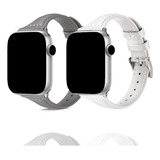 Pulseira Slim Fina Couro Luxo Para Apple Watch Series E Iwo