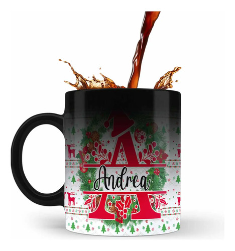 Taza Mágica, Feliz Navidad, 11oz, Con Nombre, Esfera