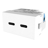 Modulo Usb Tipo C Doble 3a Toma Carga Jeluz Platinum 60546