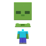 Figura Colección Minecraft Mini Zombie Con Diseño Pixeleado