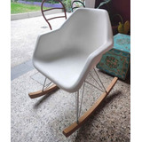 Silla Sillon Mecedora Eames Nordico Retro Plastico Y Madera 