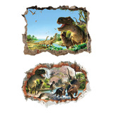 Dinosaurio Pegatinas De Pared 3d Acuarela Dinosaurio Ventana