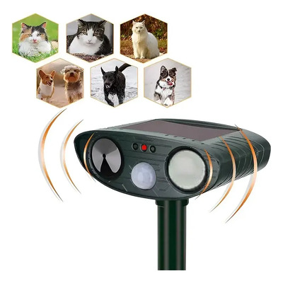 Repelente De Animales Electrónico Solar Ultrasónico Gatos Color Verde | MercadoLibre