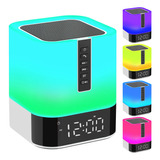 Altavoz Bluetooth Con Luz Nocturna, Reloj Despertador 5 En 1