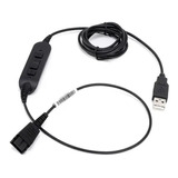 Cable Qd Usb Para Auriculares Cabezales Jabra Con Controles