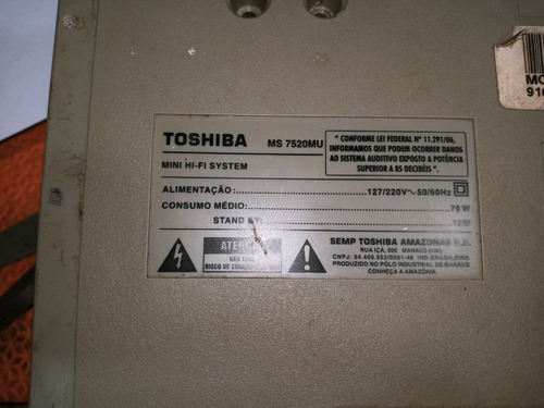 Placa Fonte Som C/ Trafo Toshiba Ms-7520 Mu Compativo Outros