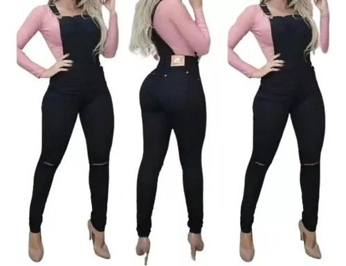 Macacão Jeans Jardineira Calça Comprida Plus Size Até O 60