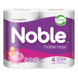 Papel Higiénico Noble - Doble Hoja De 23 Mts X 4 Rollos