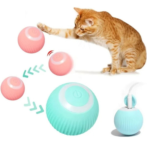 Pelota Juguete Interactivo Para Gatos Movimiento Recargable