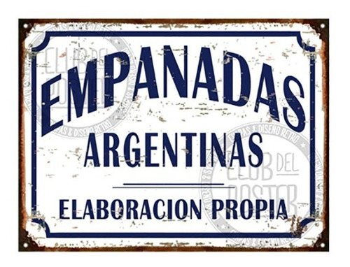 Cartel De Chapa Vintage Empanadas Argentinas Choripanes
