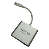 Adaptador Extensor 3 Em 1 Hdmi Usb-c Usb 3.0 Pd 4k Uhd Exbom