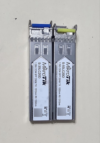 Par Mikrotik S-31dlc20d Transr 1,25 G Ddm Sfp 1310nm Dual L