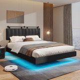 Base De Cama Led Flotante Queen Marca Hasuit Color Blanco