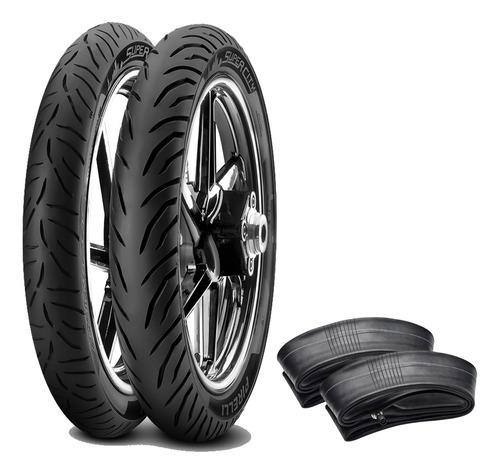 Kit Cubiertas Pirelli Super City Honda Cg Titan + Camaras   