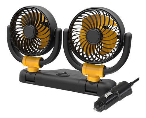 Ventilador Plegable De Doble Cabezal Para Amarillo 12v