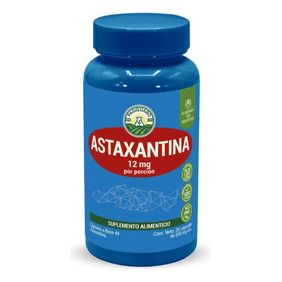 Astaxantina 12 Mg | 30 Cápsulas 550 Mg | Astaxanthin | Pasiguaro Antioxidantes | Vitaminas Hombre\u002FMujer | Meses sin interés