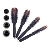 Escova De Cabelo Profissional Vazada Térmica Kit Com 4