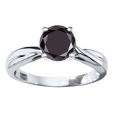 Anillo Diamante Negro Genuina Plata 925 Certificada Darling