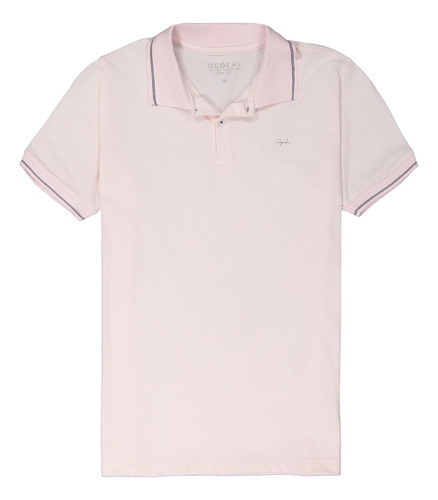 Camisa Polo Infantil Menino Essencial Rosa Claro Ogochi