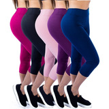 Kit 5 Calça Leg Corsario Feminina Fitness Sulplex Academia