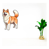 Vinilo Adhesivo Decorativo Pared Perro Raza Akita 100cms 