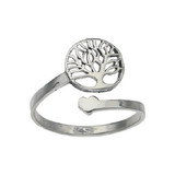 Anillo Ajustable De Plata Fina Diseño Arbol De La Vida