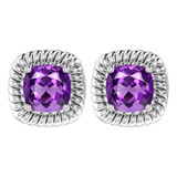 Pendiente Belinda Jewelz Amethyst Silver Para Mujer