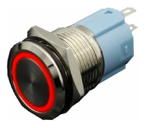 Interruptor Pulsador Lujo Luz Rojo 16mm Metálico 110vac