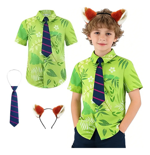 Disfraces Zootopia Nick Disfraz Camiseta  Corbata Diadema, De Personaje Para Cosplay Y Eventos Disfraces De Halloween, Carnaval, Fiesta De Cumpleaños | Envío gratis